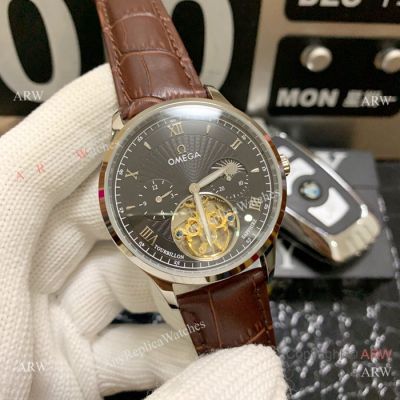 New Replica Omega Complications Moon Phase SS Black Dial Watches 42mm